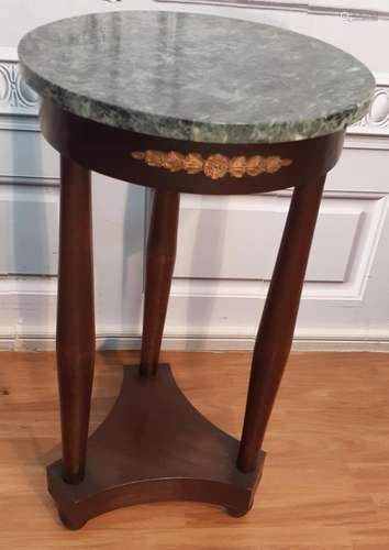 FRENCH EMPIRE MAHOGANY MARBLE TOP GUERIDON