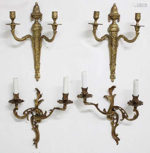 TWO PRS. OF FRENCH BRONZE SCONCES