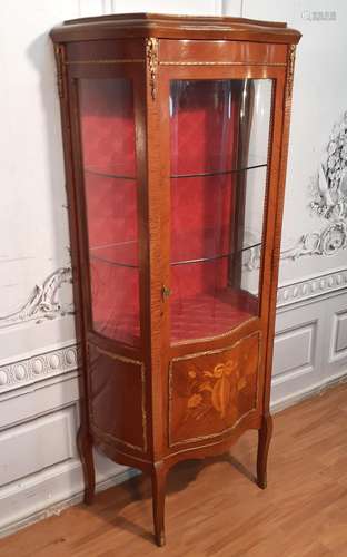 LOUIS XV STYLE MAHOGANY BRONZE MTD VITRINE