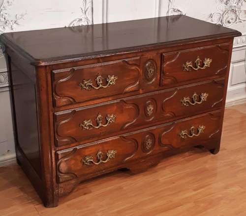 18TH C. STYLE LOUIS XV SOLID FRENCH WALNUT COMMODE