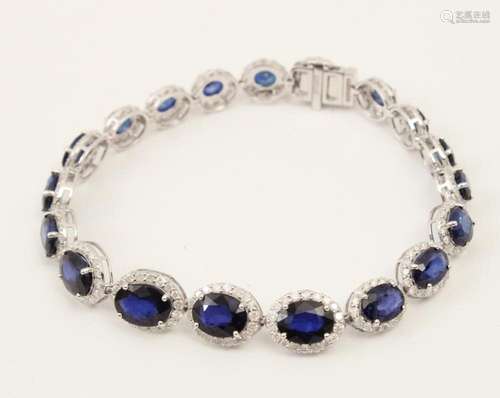 14K SAPPHIRE AND DIAMOND BRACELET