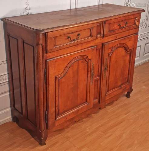 PROVINCIAL LOUIS XV FRENCH WALNUT BUFFET, 19TH C.