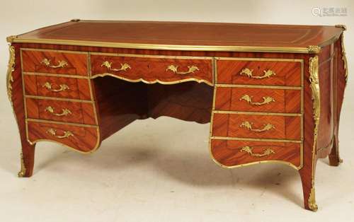 LOUIS XV STYLE BRONZE MTD KINGWOOD BUREAU PLAT