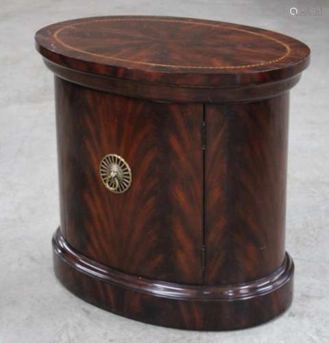 REGENCY INSPIRED FREE FLOATING OVAL BAR CABINET