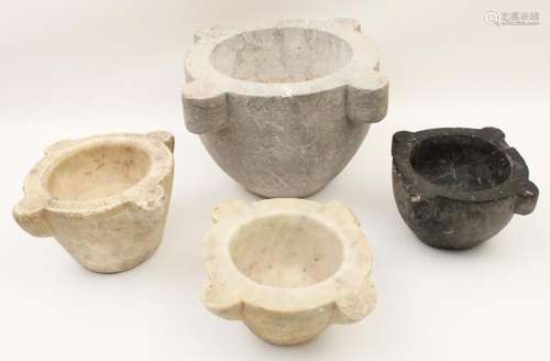 GROUP OF 4 STONE MORTARS