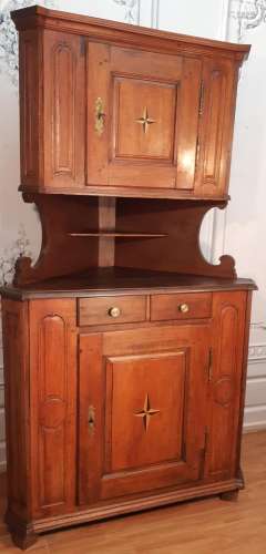 PROVINCIAL CHERRY CABINET DU COIN, 19TH C.