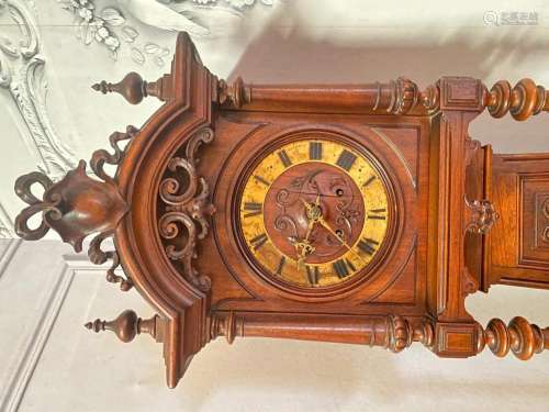 FANCY FRENCH SPRING DRIVEN GRANDFATHER CLOCK, 19TH C.