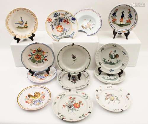 13 PC. MISC. LOT OF FRENCH QUIMPER WARE