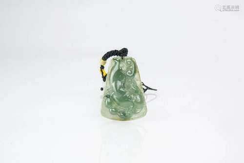 A Translucent Jadeite Carved " Ruyi " Pendant