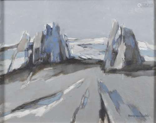 Peintures - Harrie van der Wee (1918), paysage d'hiver, ...