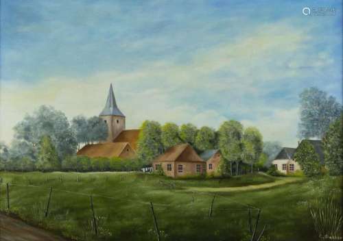 Peintures - Cees Slokker, 'Hoogland', huile sur toil...