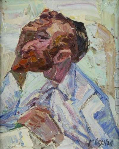 Peintures - Simion Rosenstein (1926-2006), rabbin, huile sur...
