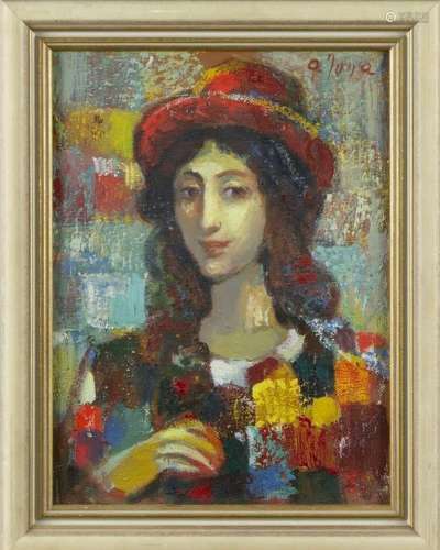 Peintures - École arménienne : portrait d'une femme avec...
