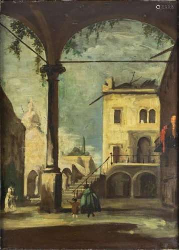 Peintures - Artiste inconnu : scène de rue de Rome avec des ...