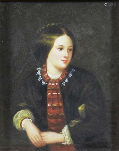 Tableaux - École anglaise, portrait d'une jeune femme, h...