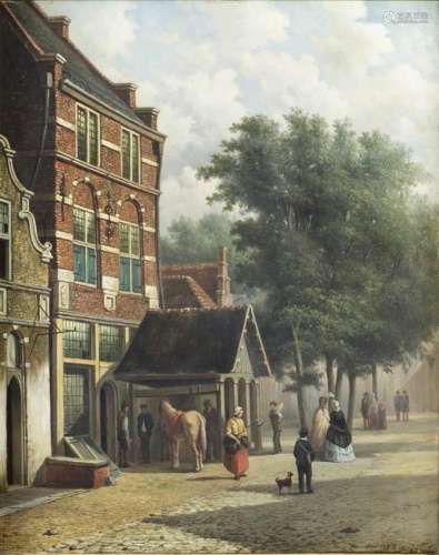 Peintures - Oene Romkes de Jongh (1812-1896), scène de la fo...