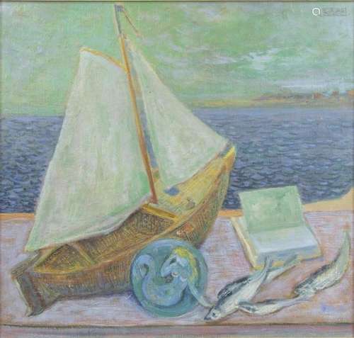 Tableaux - Reggi Scherpbier (1910-1991), 'Sailboat',...