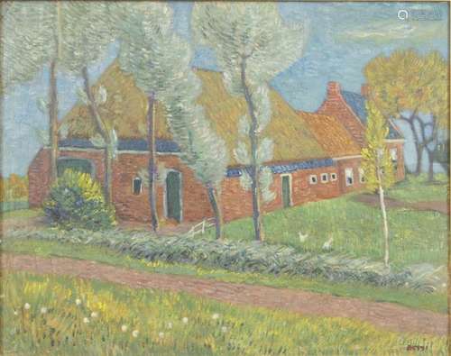 Tableaux - Reggi Scherpbier (1910-1991), 'Farmhouse'...