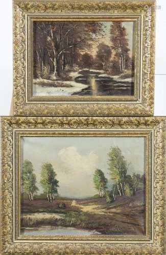 Tableaux - école hollandaise, paysage d'hiver et paysage...