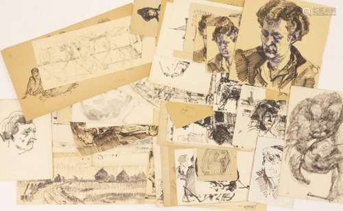 Cor Noltee (1903-1967), collection de croquis, figures, pays...