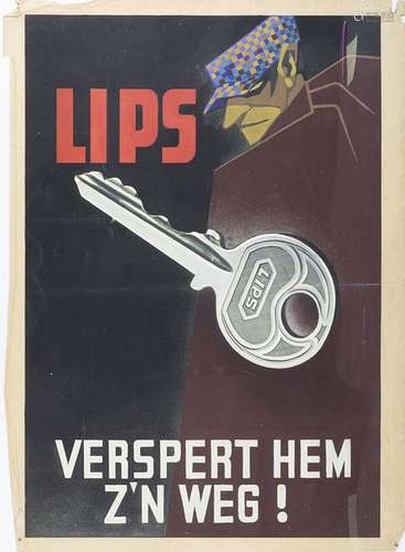 Henk Meeuwissen (1920-1994), affiche pour 'Lips - Get ou...