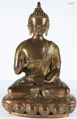 Art et objets d'Asie - Statue en laiton et cuivre d'...