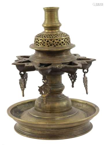 Art et objets d'Asie - Lampe à huile à sept lumières d&#...