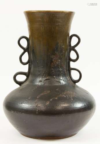 Art et objets d'Asie - Grand vase japonais en faïence Ta...