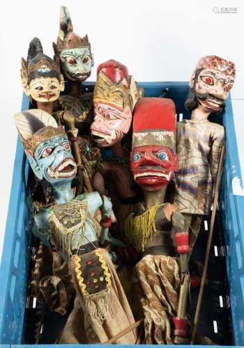 Art et objets d'Asie - Six marionnettes Wayang Golek, Ja...