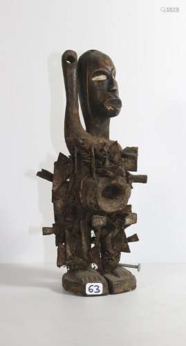 Congo, FETICHE dans le style Yombé, Statuette masculine debo...