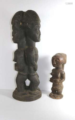 Zaïre, Réunion de deux statues :<br/>- Femme tenant so...