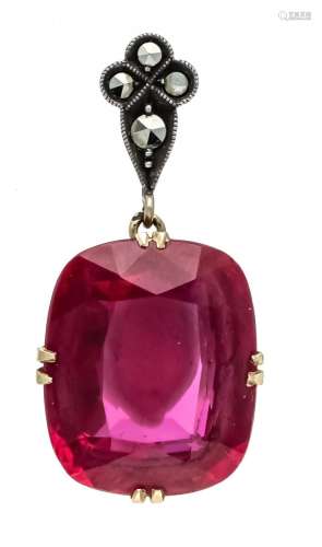 Synth. ruby pendant c. 1920 GG
