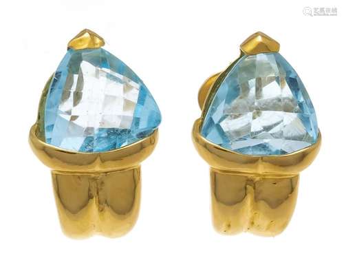 Blue topaz clip earrings GG 75