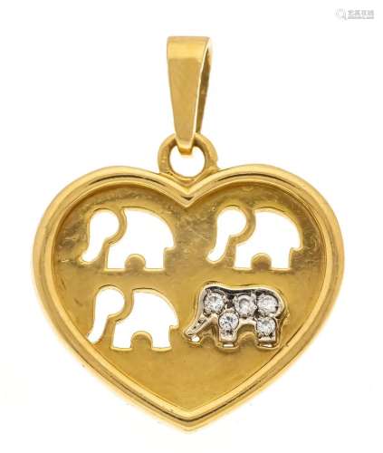 Heart pendant with elephants G