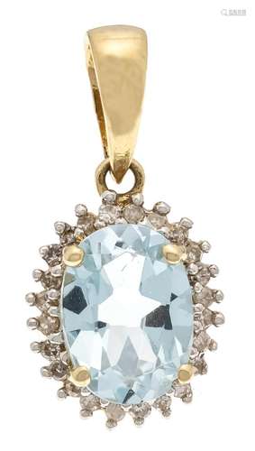 Aquamarine pendant GG/WG 585/0