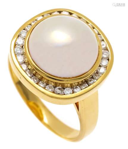 Mabé pearl diamond ring GG 750