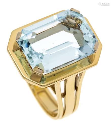 Aquamarine ring GG 585/000 wit