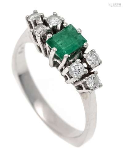 Emerald diamond ring WG 585/00