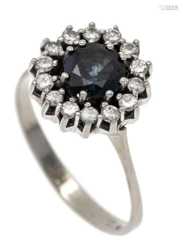 Sapphire diamond ring WG 750/0