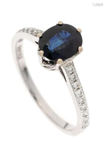 Sapphire diamond ring WG 750/0