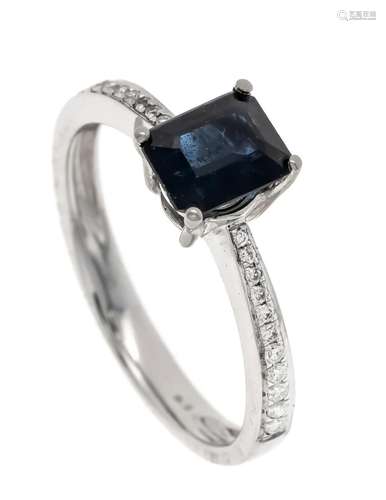 Sapphire diamond ring WG 750/0