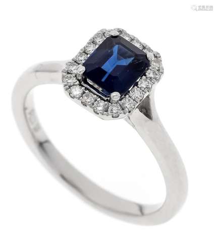 Sapphire diamond ring WG 750/0