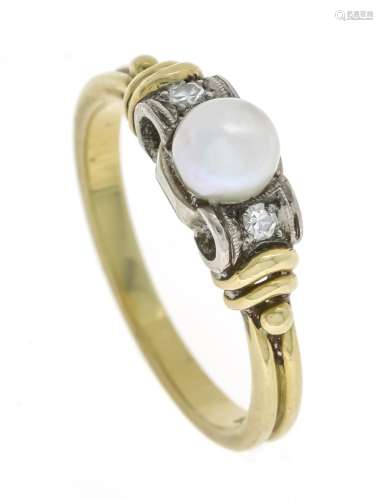 Pearl diamond ring GG/WG 585/0