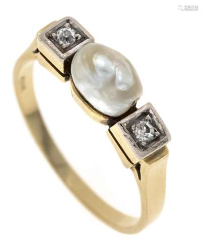 Pearl old-cut diamond ring GG/