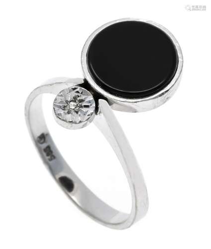 Onyx diamond ring WG 585/000 w