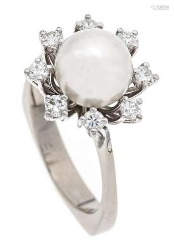 Pearl-cut diamond ring WG 750/