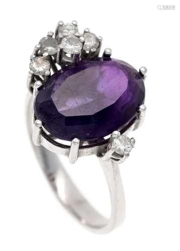 Amethyst diamond ring WG 585/0