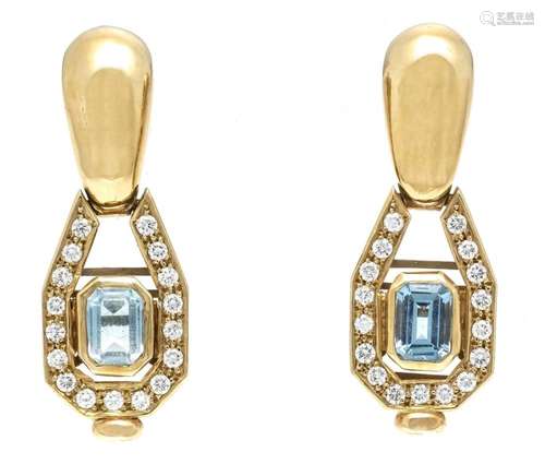 Aquamarine diamond stud earrin