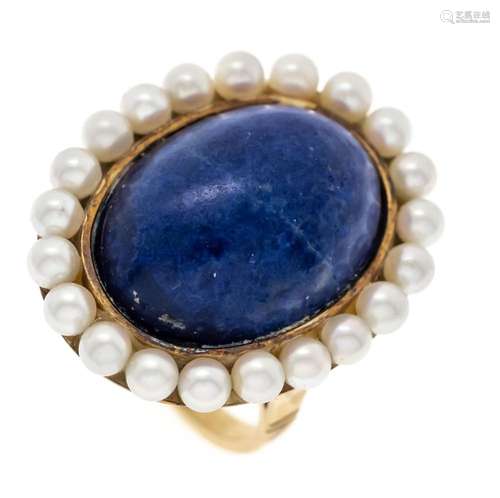 Lapis lazuli pearl ring 585/00