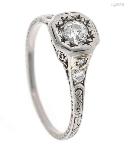 Old cut diamond ring platinum